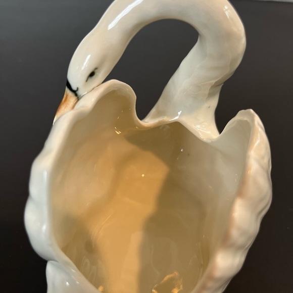 RARE Czech Pottery Swan Trinket Dish - Picture 6 of 13